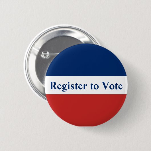 Badge Rond 5 Cm Inscrivez-vous pour voter Red White and Blue Strip (Devant & derrière)