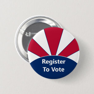 Badge Rond 5 Cm Inscrivez-vous pour voter Red White and Blue Sunbu