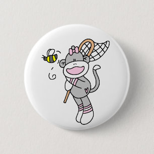 Badge Rond 5 Cm Insectes contagieux de singe de chaussette