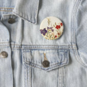 Badge Rond 5 Cm Insectes et fleurs par Utamaro (En situation)