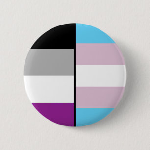 Badge Rond 5 Cm Insigne asexuel et de transport de drapeau