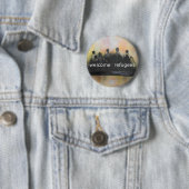 Badge Rond 5 Cm Insigne bienvenu de réfugiés (En situation)