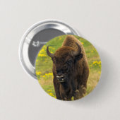 Badge Rond 5 Cm Insigne Bison Button (Devant & derrière)