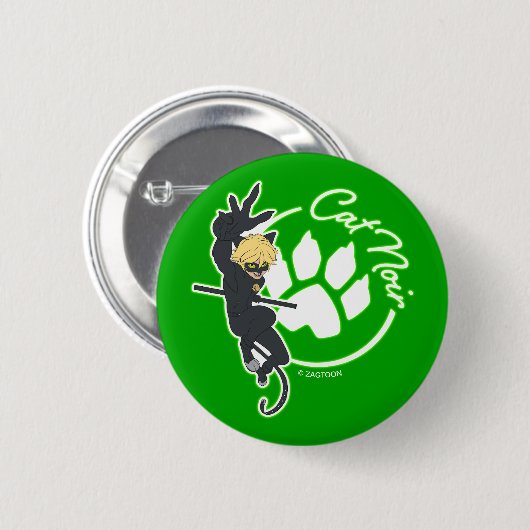 Badge Rond 5 Cm Insigne Cat Noir (Devant & derrière)