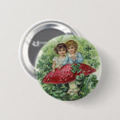 Badge Rond 5 Cm Insigne chanceux de shamrock (Devant & derrière)