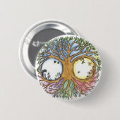Badge Rond 5 Cm Insigne d'arbre du monde (Devant & derrière)