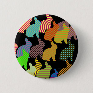 Badge Rond 5 Cm Insigne de bouton de lapins