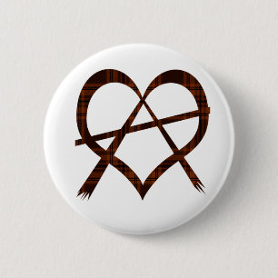 Badge Rond 5 Cm Insigne de bouton de symbole de coeur d'anarchie