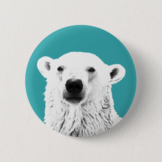 Badge Rond 5 Cm Insigne de bouton d'ours blanc (Devant)