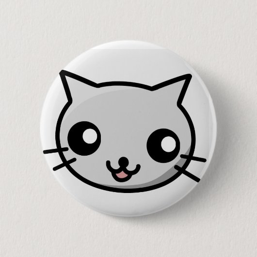 Badge Rond 5 Cm Insigne de chat de Kawaii (Devant)