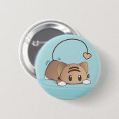 Badge Rond 5 Cm Insigne de chat de Kawaii (Devant & derrière)
