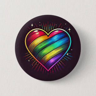 Badge Rond 5 Cm Insigne de coeur de fierté