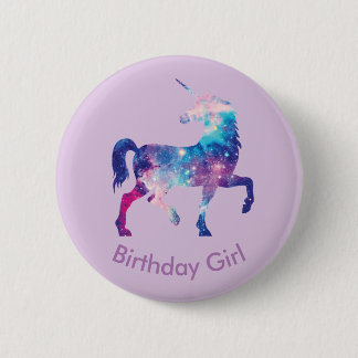 Badge Rond 5 Cm Insigne de fille d'anniversaire de licorne