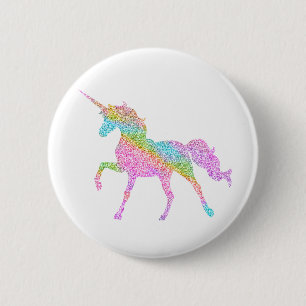 Badge Rond 5 Cm Insigne de licorne de parties scintillantes