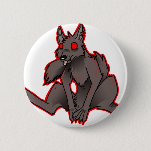 Badge Rond 5 Cm insigne de loup-garou (Devant)