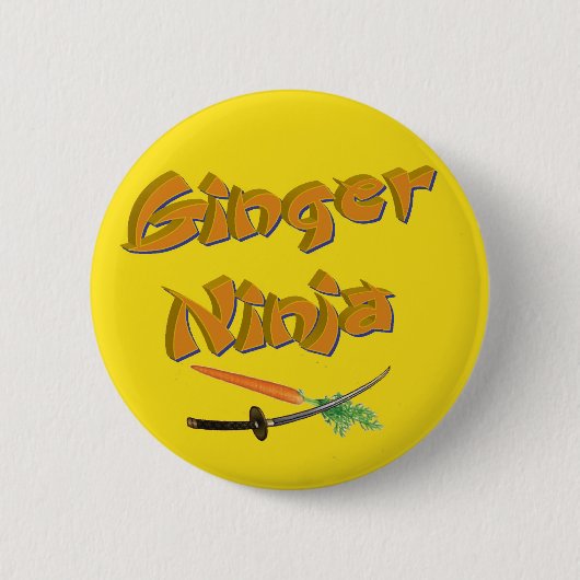 Badge Rond 5 Cm insigne de ninja de gingembre (Devant)