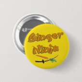 Badge Rond 5 Cm insigne de ninja de gingembre (Devant & derrière)
