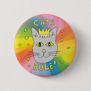 Badge Rond 5 Cm Insigne de pin de règle de chats
