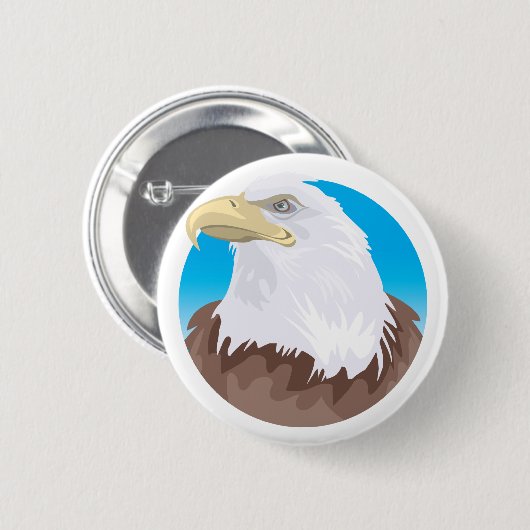 Badge Rond 5 Cm Insigne d'Eagle chauve (Devant & derrière)