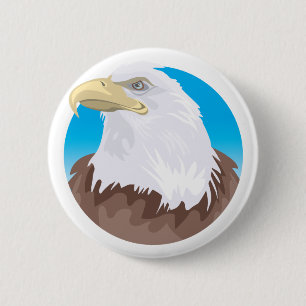 Badge Rond 5 Cm Insigne d'Eagle chauve