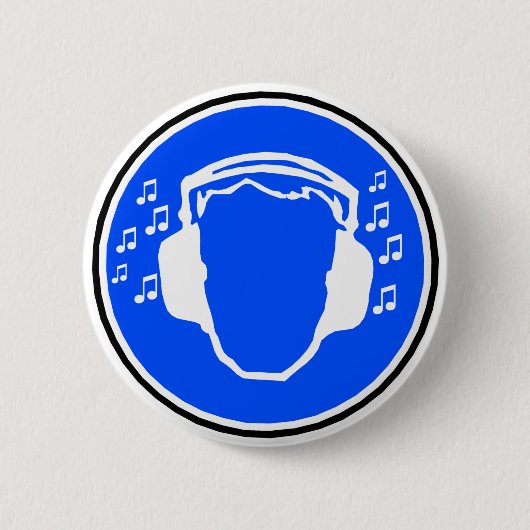 Badge Rond 5 Cm Insigne d'écouteurs (Devant)