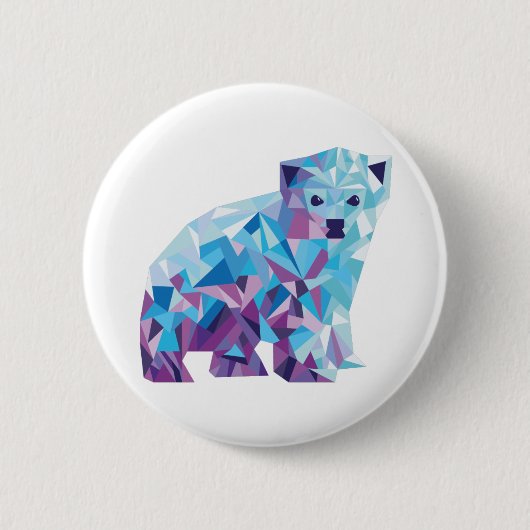 Badge Rond 5 Cm Insigne d'ours blanc (Devant)