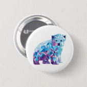 Badge Rond 5 Cm Insigne d'ours blanc (Devant & derrière)
