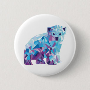 Badge Rond 5 Cm Insigne d'ours blanc