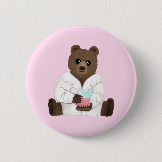 Badge Rond 5 Cm insigne d'ours de la science (Devant)
