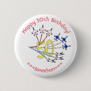Badge Rond 5 Cm Insigne du 50e anniversaire des Thunderbirds
