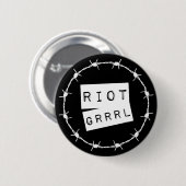 Badge Rond 5 Cm Insigne du bouton Grrrl Grunge (Devant & derrière)