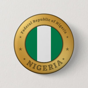 Badge Rond 5 Cm Insigne du drapeau nigérian
