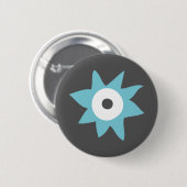 Badge Rond 5 Cm Insigne du monstre bleu Cute (Devant & derrière)