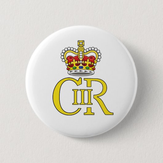 Badge Rond 5 Cm insigne du roi Charles III (Devant)