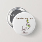 Badge Rond 5 Cm Insigne - élevage d'un pouce vert (Devant & derrière)