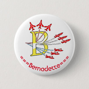 Badge Rond 5 Cm Insigne initial B des avions à réaction rouges