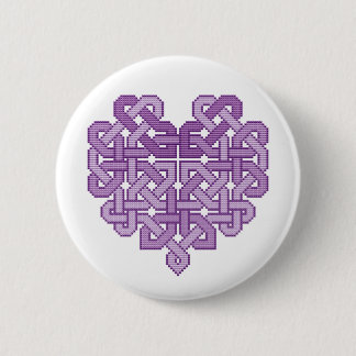 Badge Rond 5 Cm Insigne lilas de bouton de Pin de coeur celtique
