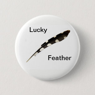 Badge Rond 5 Cm Insigne Lucky Feather