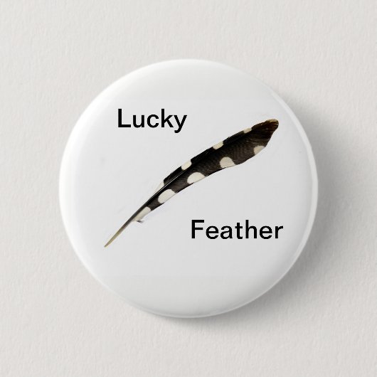 Badge Rond 5 Cm Insigne Lucky Feather (Devant)