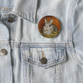 Badge Rond 5 Cm Insigne mignon de bouton de lapin (En situation)