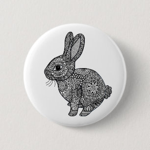Badge Rond 5 Cm Insigne modelé de Pin de lapin
