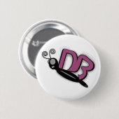 BADGE ROND 5 CM INSIGNE PAPILLON (Devant & derrière)