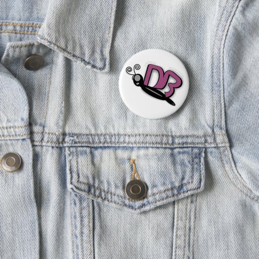 BADGE ROND 5 CM INSIGNE PAPILLON (En situation)