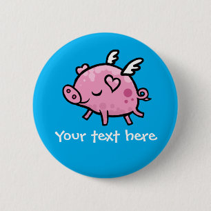 Badge Rond 5 Cm Insigne personnalisable de bouton de porc de vol