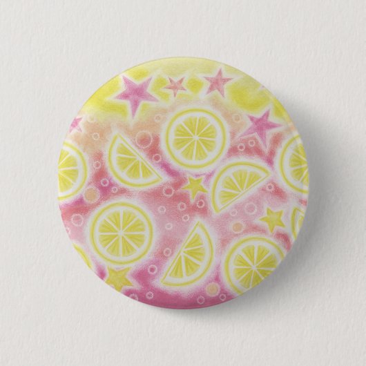 Badge Rond 5 Cm Insigne rose de bouton de limonade (Devant)
