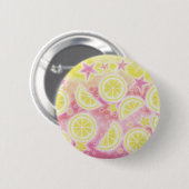Badge Rond 5 Cm Insigne rose de bouton de limonade (Devant & derrière)