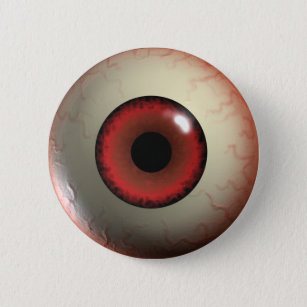 Badge Rond 5 Cm Insigne rouge de globe oculaire de zombi