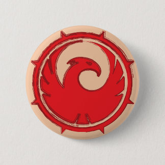 Badge Rond 5 Cm Insigne rouge d'emblème d'oiseau de Phoenix