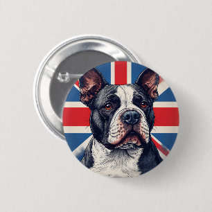 Badge Rond 5 Cm Insigne Staffordshire Bull Terrier Royaume-Uni
