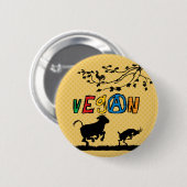 Badge Rond 5 Cm Insigne végétalien (Devant & derrière)